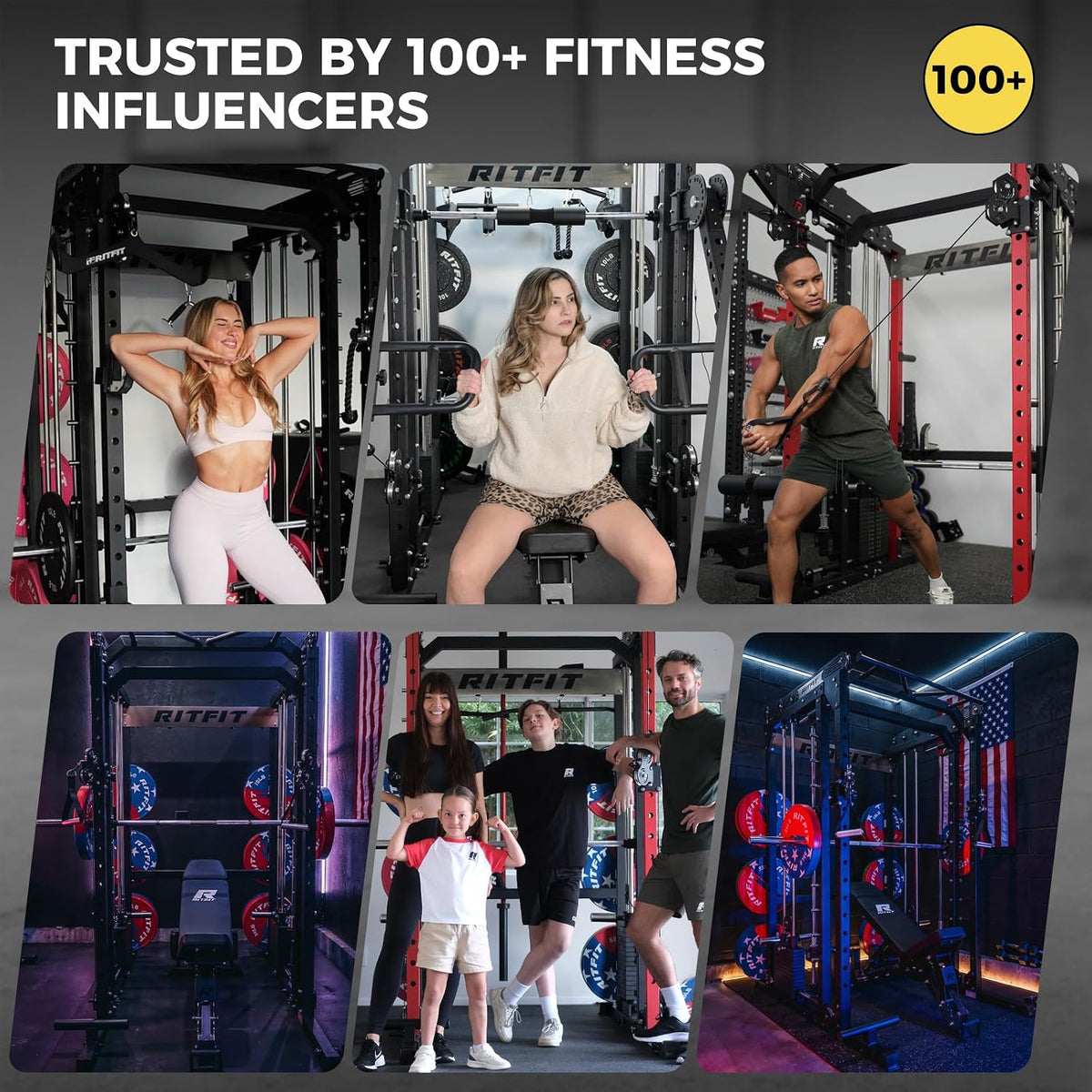 M2 3D Smith Machine with Steel Weight Stack, 60X60Mm Power Cage