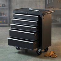 5-Drawer Rolling Tool Chest Tool Storage Cabinet with Wheels Tool Organizer Box — Studio Shot