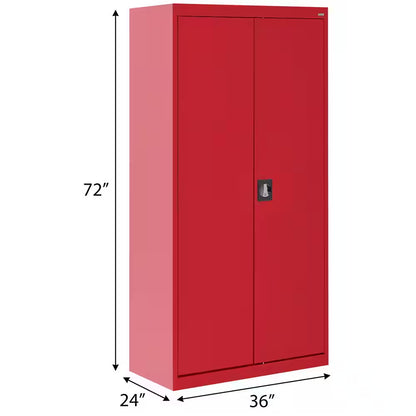 Elite Series 36 In. W X 72 In. H X 24 In. D 22-Gauge 5-Shelf Steel Freestanding Garage Storage Cabinet in Red