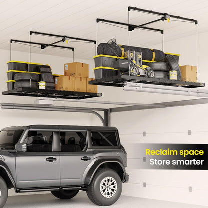 Overhead Garage Storage Rack 4X8, 500 Lb Heavy-Duty Capacity