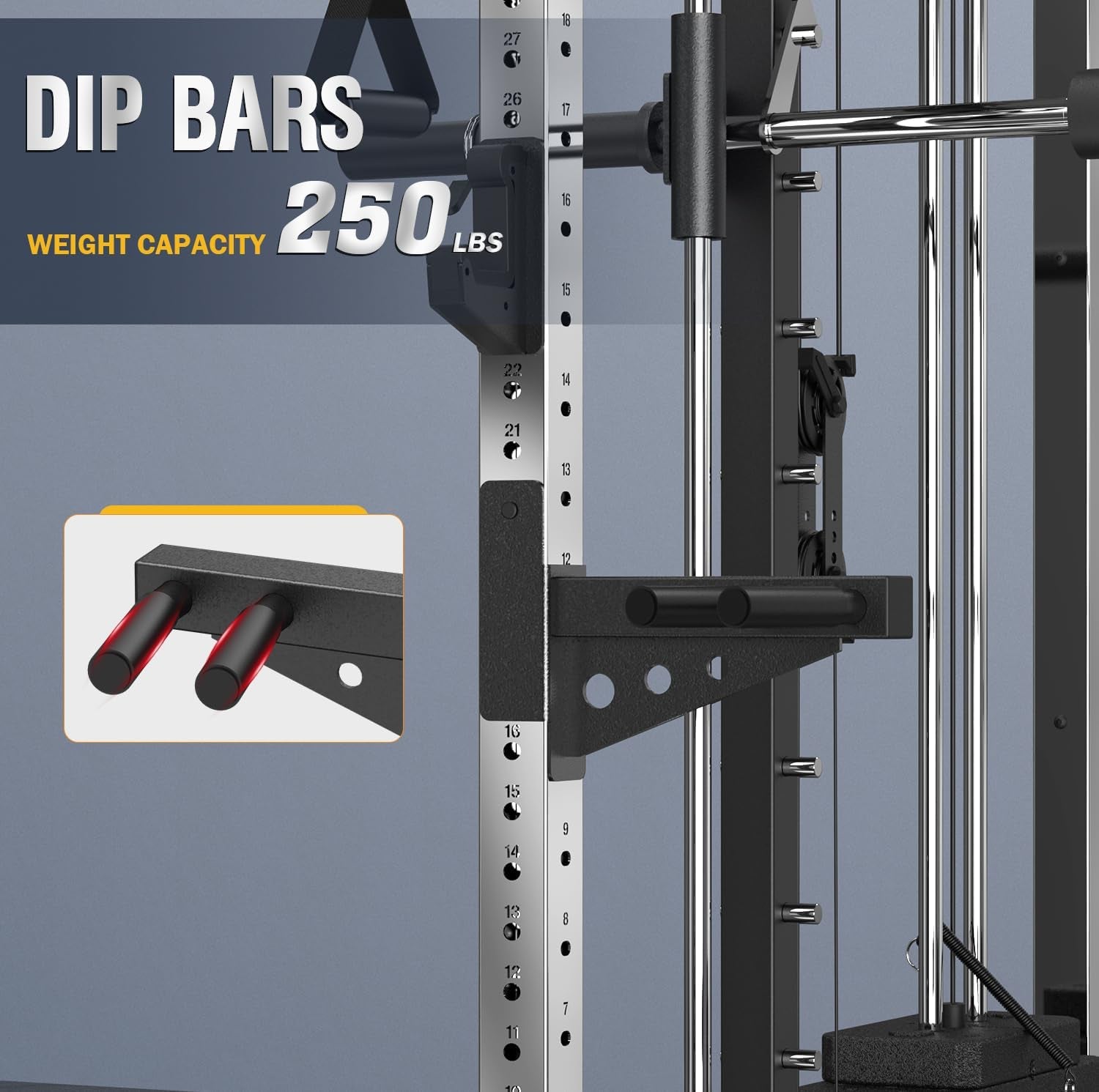Smith Machine with Weight Stacks Home Gym System Dual Cable Crossover