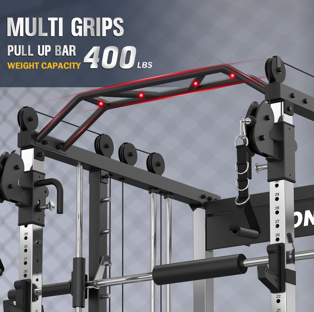 Smith Machine with Weight Stacks Home Gym System Dual Cable Crossover
