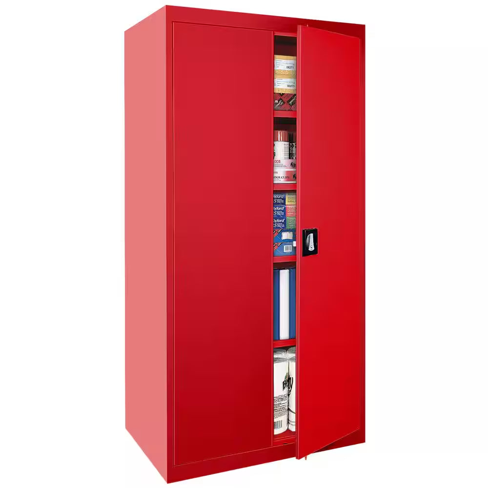 Elite Series 36 In. W X 72 In. H X 24 In. D 22-Gauge 5-Shelf Steel Freestanding Garage Storage Cabinet in Red