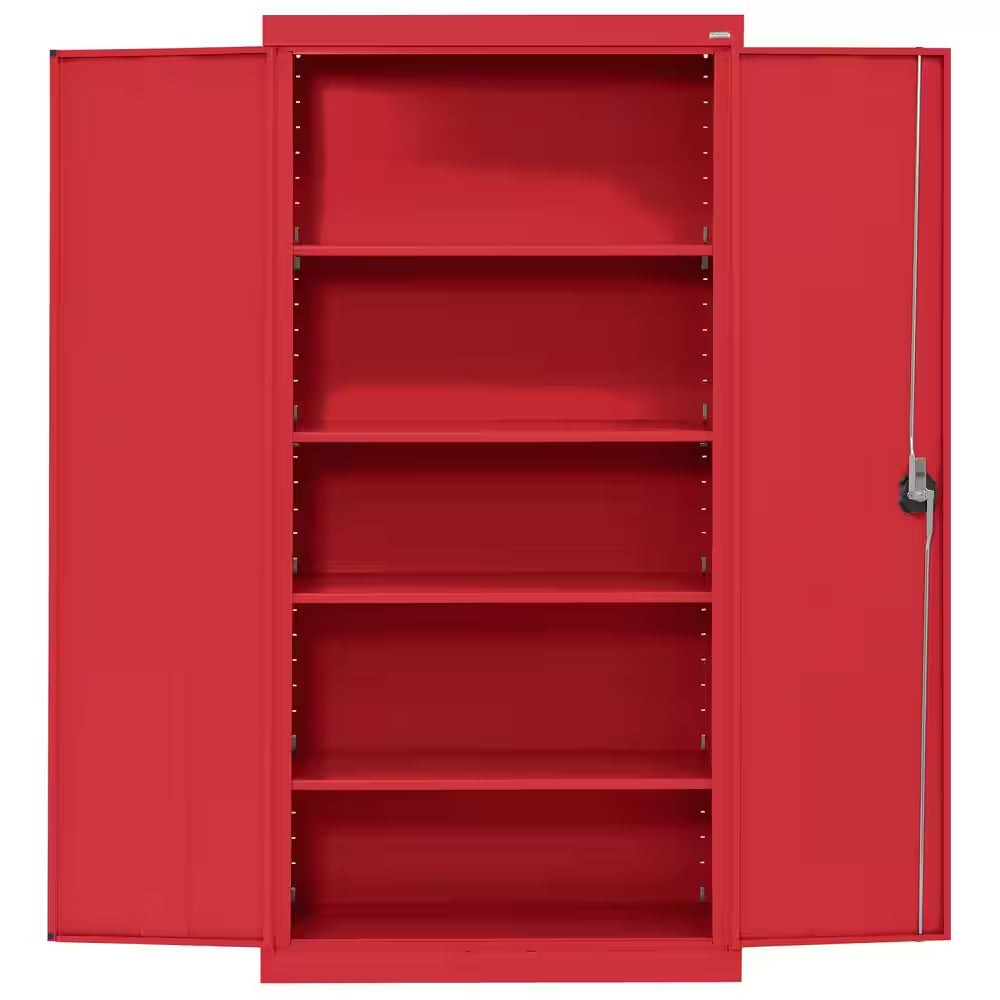 Elite Series 36 In. W X 72 In. H X 24 In. D 22-Gauge 5-Shelf Steel Freestanding Garage Storage Cabinet in Red