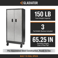 Premier Series Pre-Assembled Steel Freestanding Garage Cabinet in Silver with Casters (30 In. W X 65 In. H X 18 In. D) — Results & Stats