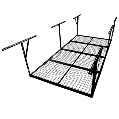 96 In. W X 40 In. H X 48 In. D Black Adjustable Height Heavy Duty Steel Overhead Garage Storage Rack