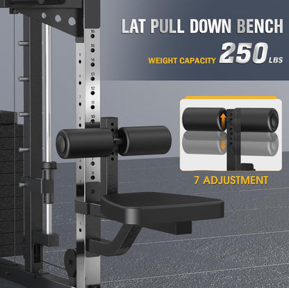 Smith Machine with Weight Stacks Home Gym System Dual Cable Crossover