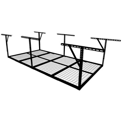 96 In. W X 40 In. H X 48 In. D Black Adjustable Height Heavy Duty Steel Overhead Garage Storage Rack