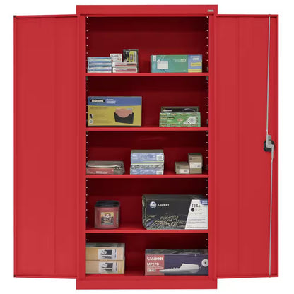 Elite Series 36 In. W X 72 In. H X 24 In. D 22-Gauge 5-Shelf Steel Freestanding Garage Storage Cabinet in Red
