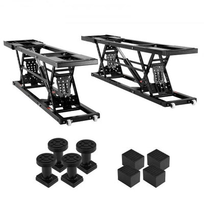 Car Lift, 25.6 Max. Height, 5, 000 LBS Capacity Portable Car Lift, with Extended-Length Plates, Heavy-Duty Carbon Steel Truck Lift with 120V Power Unit, Auto Car Jack Lifts for Home Garage Shop